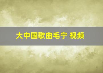 大中国歌曲毛宁 视频